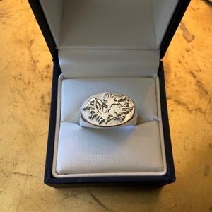 USC GAMECOCKS University of South Carolina Sterling Signet Oval Ring